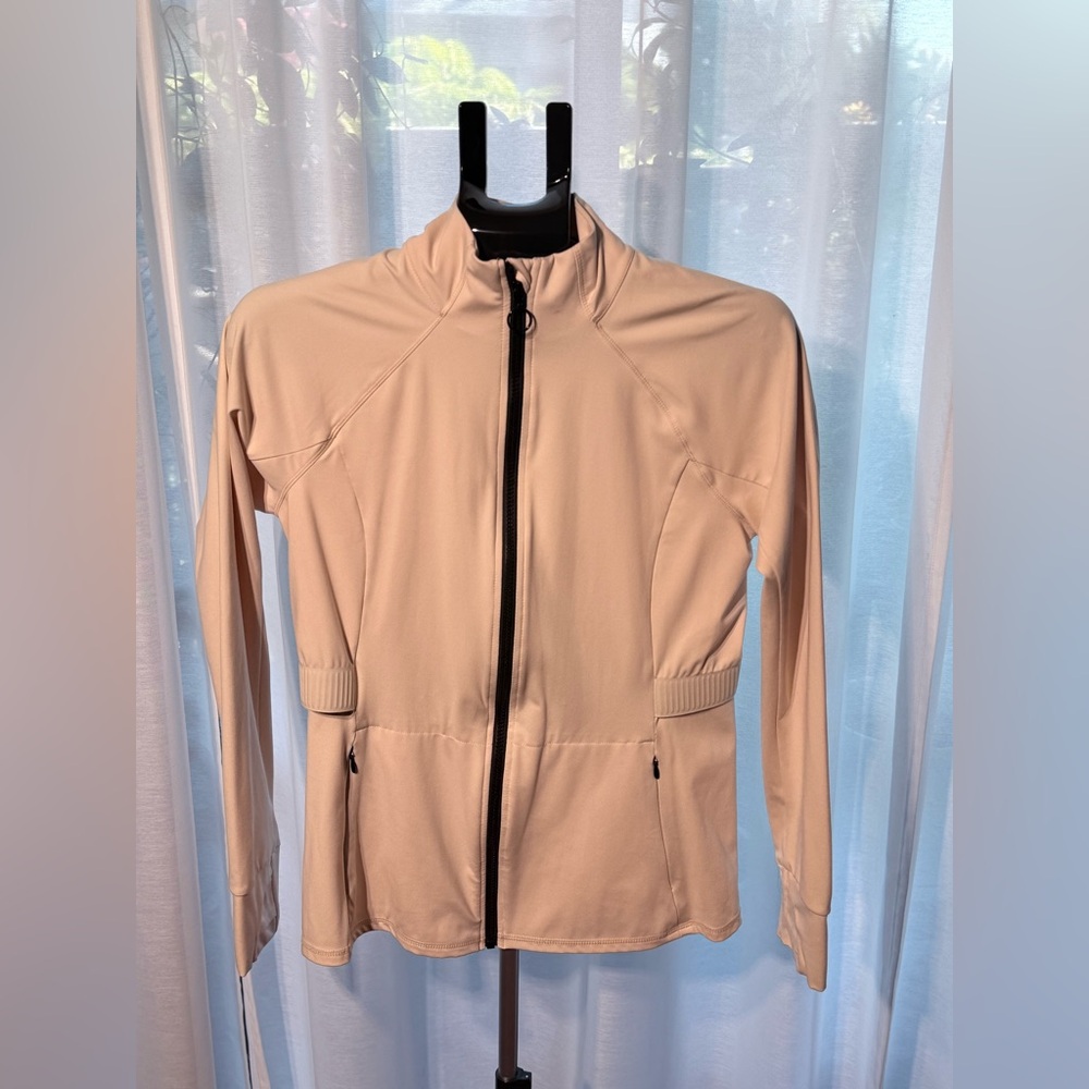 Fabletics Light Tan Trinity Performance Jacket Fu… - image 3